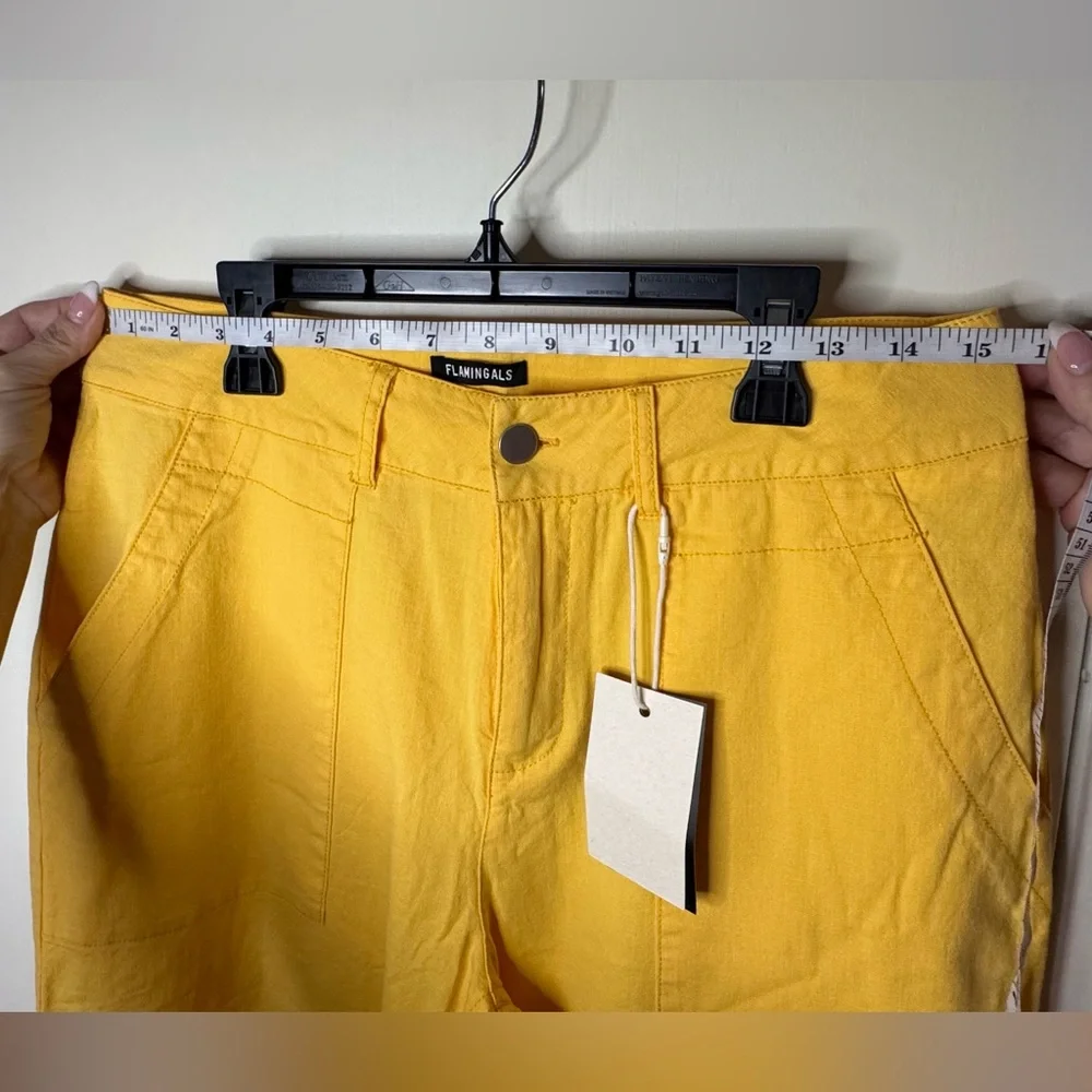 NWT - Women's Sunny Yellow Wide Leg Pants - Picture 5 of 7